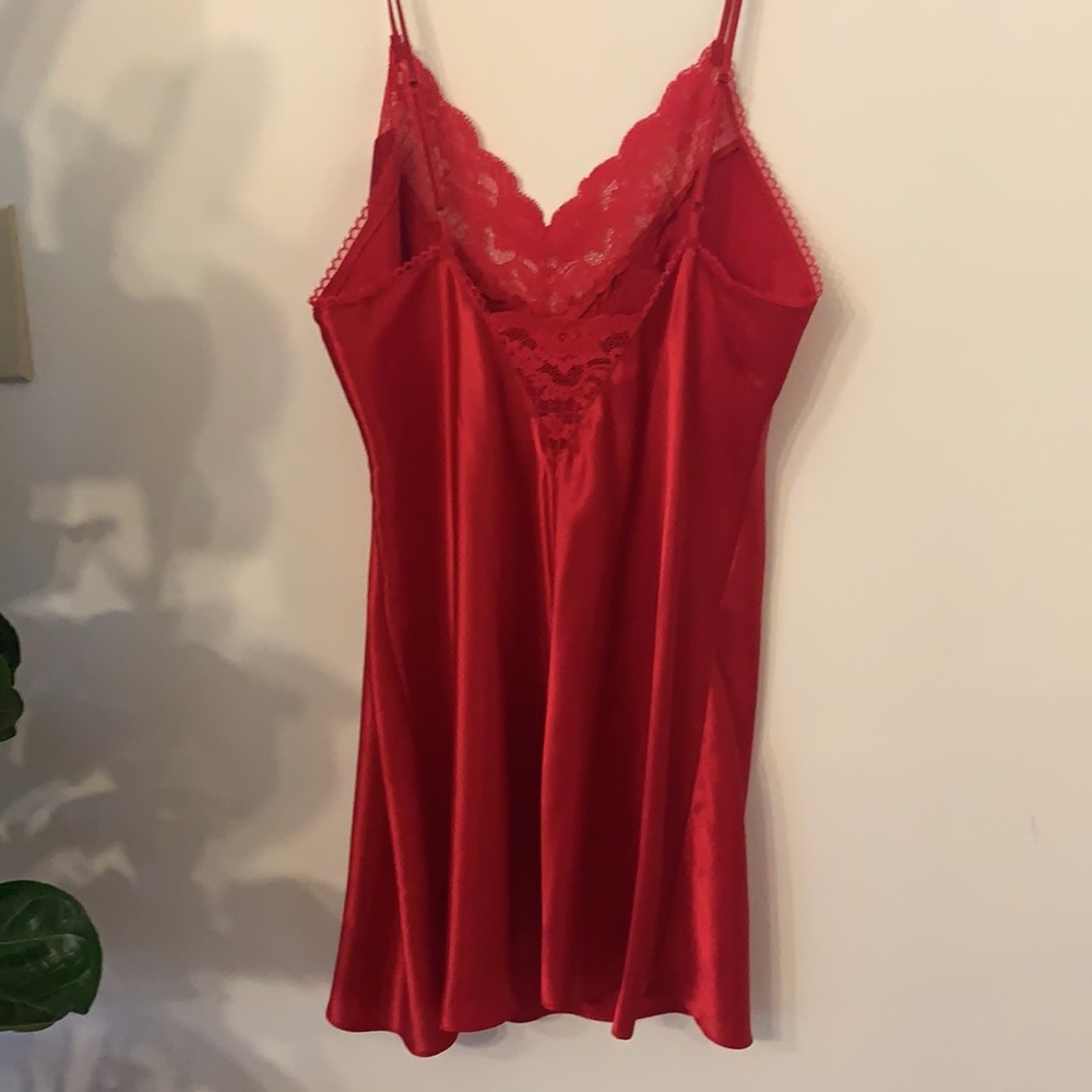 Victoria Secret Red Satin Slip Dress and Robe - Picture 4 of 8